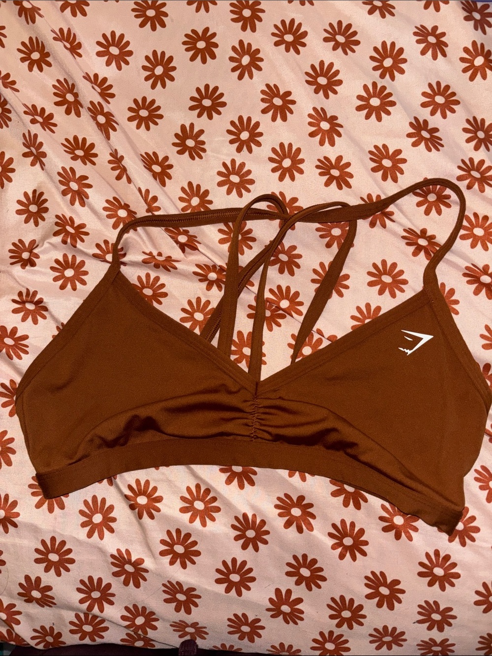 Gymshark Rust Brown minimal Sports Bra